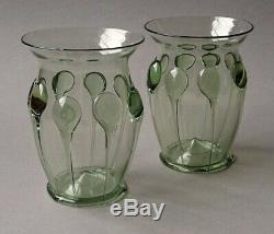 Antique Vittorio Zecchin Cappellin Venini Murano Teardrop Vase Pair Ca. 1920's