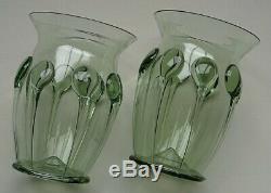 Antique Vittorio Zecchin Cappellin Venini Murano Teardrop Vase Pair Ca. 1920's