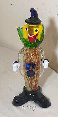 Antique hand blown Italian Murano glass clown sculpture statue figure Venetian