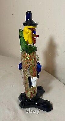 Antique hand blown Italian Murano glass clown sculpture statue figure Venetian