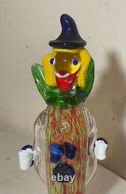 Antique hand blown Italian Murano glass clown sculpture statue figure Venetian