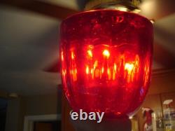 Antique ruby red Murano art glass basket bowl hand blown bubbles egg pontil mark