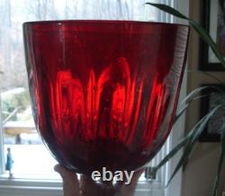 Antique ruby red Murano art glass basket bowl hand blown bubbles egg pontil mark