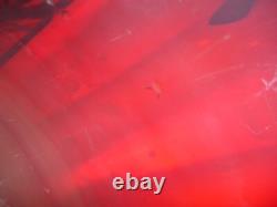Antique ruby red Murano art glass basket bowl hand blown bubbles egg pontil mark