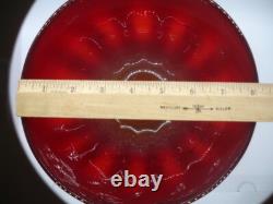 Antique ruby red Murano art glass basket bowl hand blown bubbles egg pontil mark