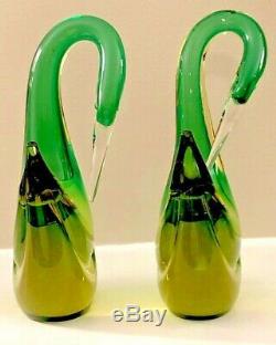 Antonio Da Ros Cenedese Murano Italy Mid Century Pair of Swan or Heron Birds