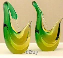 Antonio Da Ros Cenedese Murano Italy Mid Century Pair of Swan or Heron Birds