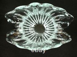 Archimede Seguso Murano Art Glass Clam Shell Sculpture Clear 14 wide