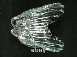 Archimede Seguso Murano Art Glass Clam Shell Sculpture Clear 14 wide