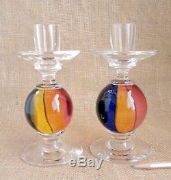 Archimede Seguso Murano Glass Candlesticks Carnevale Tiffany & Co Candle Holder