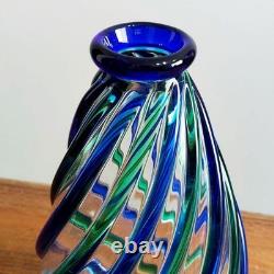 Archimede Seguso Murano Glass Vase Art Glass Hand Blown Italy 7.6 in Clear Used