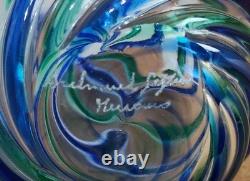 Archimede Seguso Murano Glass Vase Art Glass Hand Blown Italy 7.6 in Clear Used