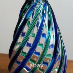 Archimede Seguso Murano Glass Vase Art Glass Hand Blown Italy 7.6 in Clear Used
