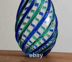 Archimede Seguso Murano Glass Vase Art Glass Hand Blown Italy 7.6 in Clear Used