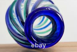 Archimede Seguso Murano Glass Vase Art Glass Hand Blown Italy 7.6 in Clear Used