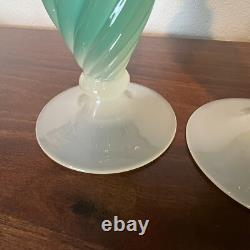 Archimede Seguso Murano Green Alabastro Opalescent Glass 12 Decanters MCM