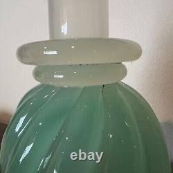 Archimede Seguso Murano Green Alabastro Opalescent Glass 12 Decanters MCM