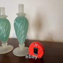 Archimede Seguso Murano Green Alabastro Opalescent Glass 12 Decanters MCM