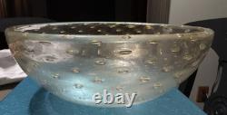 Archimede Seguso for Tiffany & Co Hand Blown Gold Bubble Bowl Murano signed