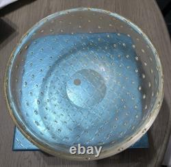 Archimede Seguso for Tiffany & Co Hand Blown Gold Bubble Bowl Murano signed