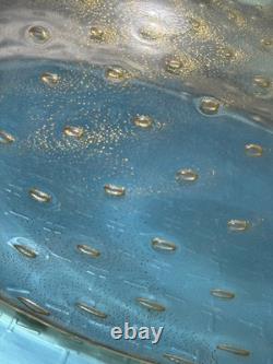 Archimede Seguso for Tiffany & Co Hand Blown Gold Bubble Bowl Murano signed