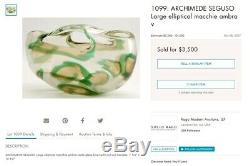 Archimede Seguso free form bowl, Macchia Ambra Verde, Circa 1955