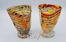 Aristide Najean Murano Italy hand blown set of 8 Art Glass glasses / tumblers