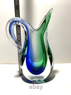 Art GLASS VASE Hand Blown''MURANO'' 10''Tall