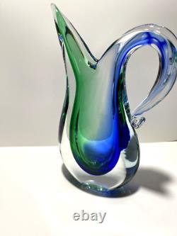 Art GLASS VASE Hand Blown''MURANO'' 10''Tall