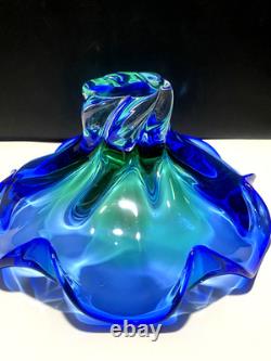 Art GLASS VASE Hand Blown''MURANO'' 10''in