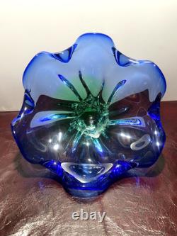 Art GLASS VASE Hand Blown''MURANO'' 10''in
