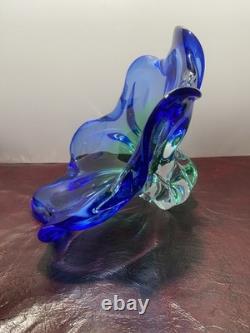 Art GLASS VASE Hand Blown''MURANO'' 10''in