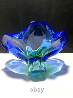 Art GLASS VASE Hand Blown''MURANO'' 10''in