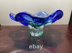 Art GLASS VASE Hand Blown''MURANO'' 10''in