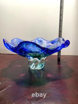 Art GLASS VASE Hand Blown''MURANO'' 10''in