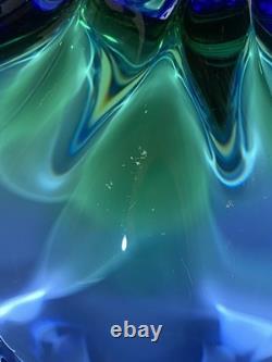 Art GLASS VASE Hand Blown''MURANO'' 10''in