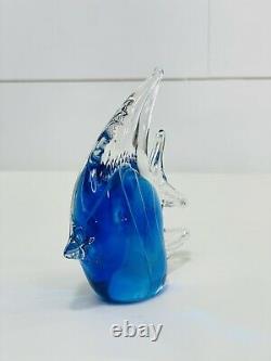 Art Glass Blue Fish Hand Blown Murano Style