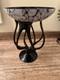 Art Glass Compote Murano Style Centerpiece Bowl Hand Blown Glass