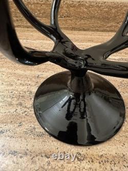 Art Glass Compote Murano Style Centerpiece Bowl Hand Blown Glass