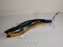 Art Glass Hand Blown Colorful Glass Fish Sculpture. Set Of 2(Murano)