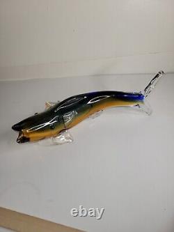 Art Glass Hand Blown Colorful Glass Fish Sculpture. Set Of 2(Murano)