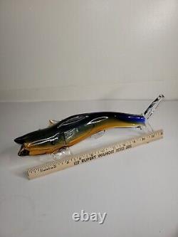 Art Glass Hand Blown Colorful Glass Fish Sculpture. Set Of 2(Murano)