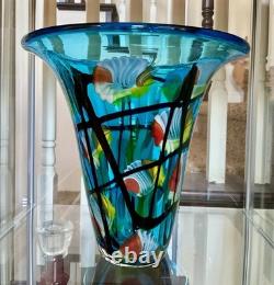 Art Glass Hand-Blown Cylinder Vase