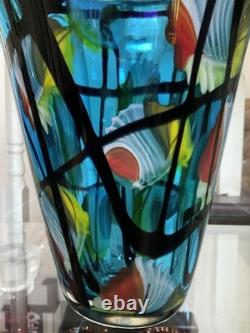 Art Glass Hand-Blown Cylinder Vase