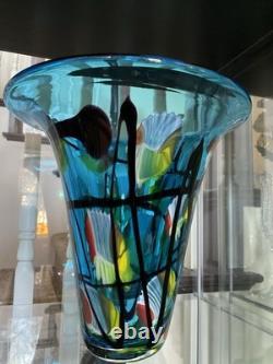 Art Glass Hand-Blown Cylinder Vase
