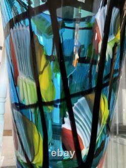 Art Glass Hand-Blown Cylinder Vase
