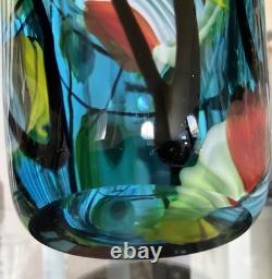Art Glass Hand-Blown Cylinder Vase