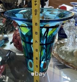 Art Glass Hand-Blown Cylinder Vase
