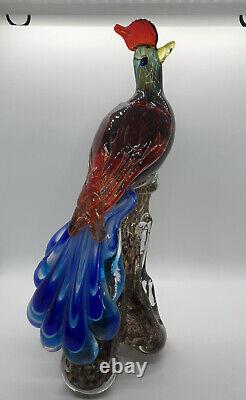 Art Glass Murano Peacock on Branch 13