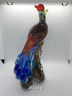 Art Glass Murano Peacock on Branch 13